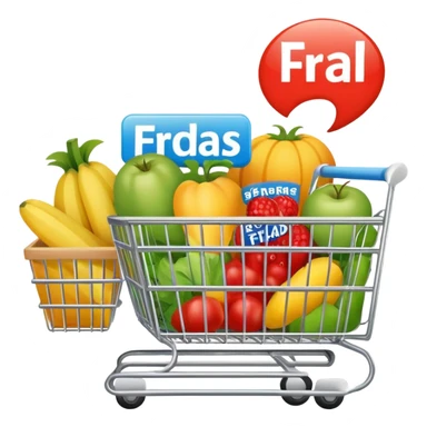 sign supermarket with the word "fraldas" sticker