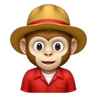 Macaco de camisa branca e boné vermelho sticker