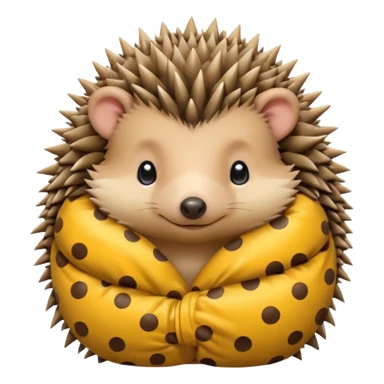 hedgehog in yellow pajama curled up sticker