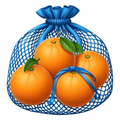 oranges in blue mesh bag sticker
