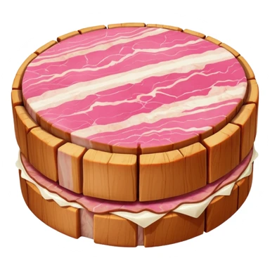 Round boneless pork belly sticker