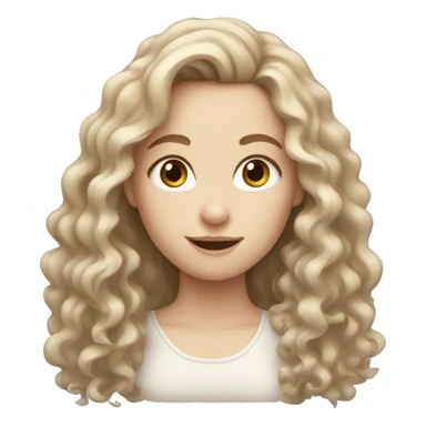 Girl with pale skin and long brown curly hair  sticker
