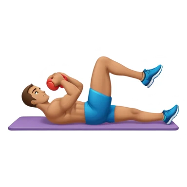 lying down man weighted glute bridges sticker