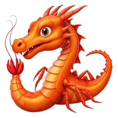 a dragon and a shrimp are friends sticker