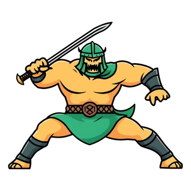 Beowulf heroic warrior fighting monster sticker