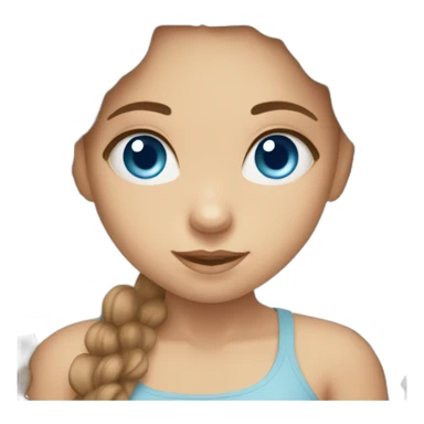 Blue eyed girl with brown hair sticker