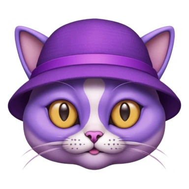 purple alien cat with no fur, and spectacles and hat sticker