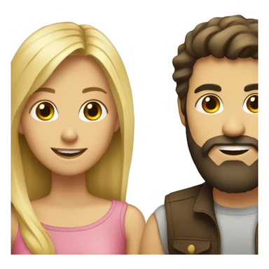 a blonde girl and a brunette bearded guy sticker