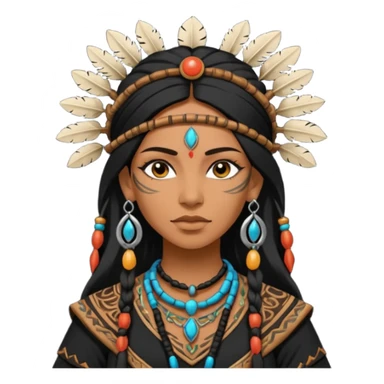 shaman woman in black clothes sticker