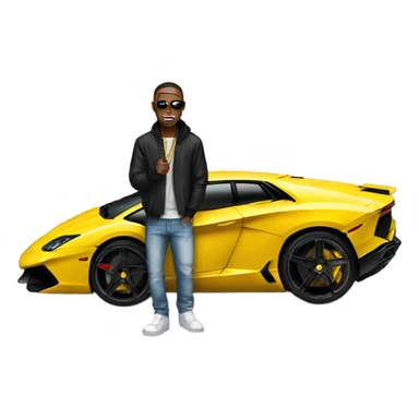 rapper on lamborghini sticker