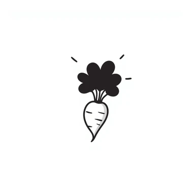 hand-drawn doodle radish sticker