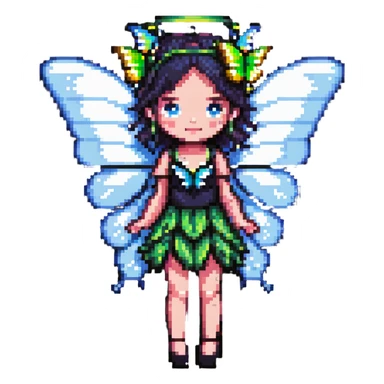 fairy with butterfly wings, vibrant colors sticker