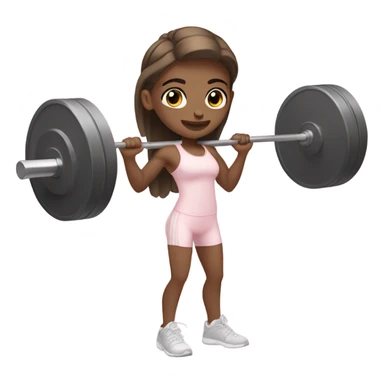 girl with pale pink gym outfit lifting weights sticker