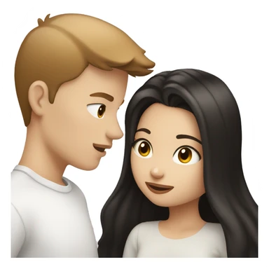 White boy(brown hair) kissing white girl(black hair) sticker