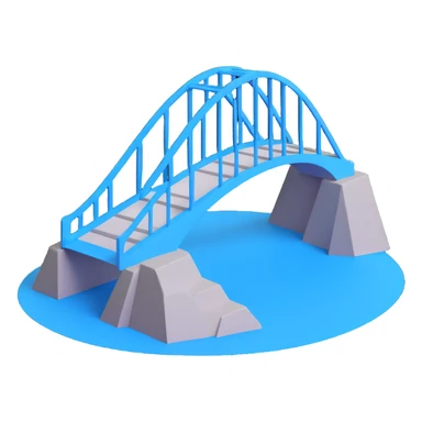 blue paper bridge drawing sticker