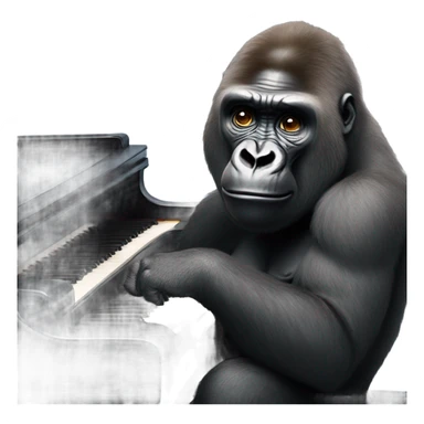 gorilla playing piano from Sing movie sticker