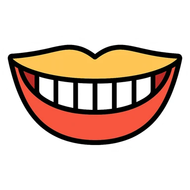 perfect smile with white teeth icon sticker