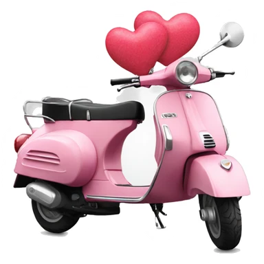 Vespa rosa con corazones sticker