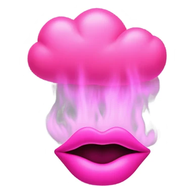 Neon pink lips are smoke sticker