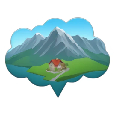 location pin with mountain inside sticker