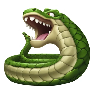 Snake eating a crocodile  sticker