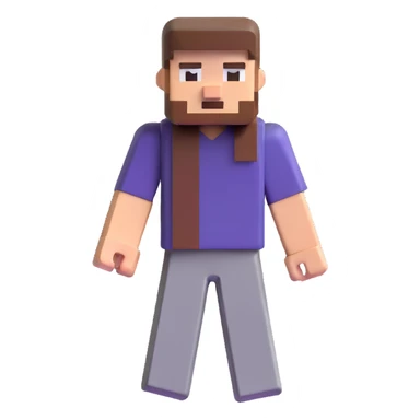 blocky Minecraft character sticker