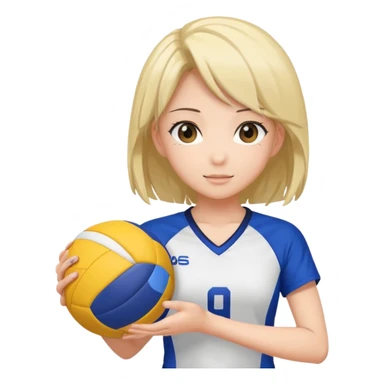 volleyball player, anime girl, with volleyball ball sticker