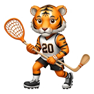 Tiger llaying number 20 Lacroose eating a ram with lacrosse stick  sticker