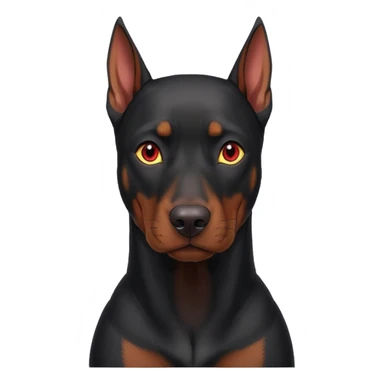 big red eyed black doberman sticker