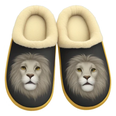 Fluffy house slippers with leo pattern sticker