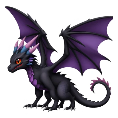 Gothic Badass Edgy Dark Mysterious Mystical Dragon-Beast-Trico-Noivern-Noibat-Fursona sticker