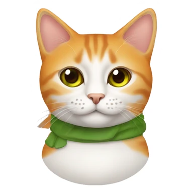 Gato color naranja tierno ojos verde con una mancha café en la nariz sticker
