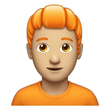 white men with orange fruit in his head sticker
