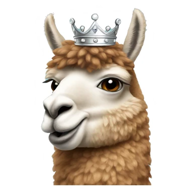 Alpaca with a silver crown sticker
