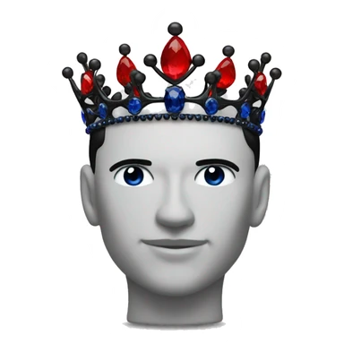 a black and red crown with saphires sticker