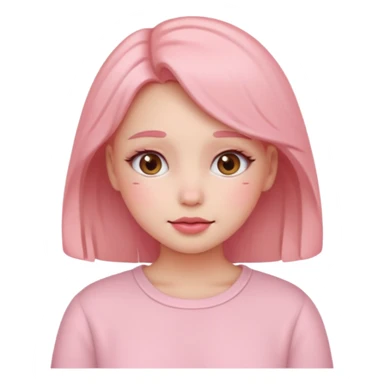 “Emoji girl, soft girl aesthetic, pink blush sticker