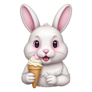 Rabbit eats ice cream sticker