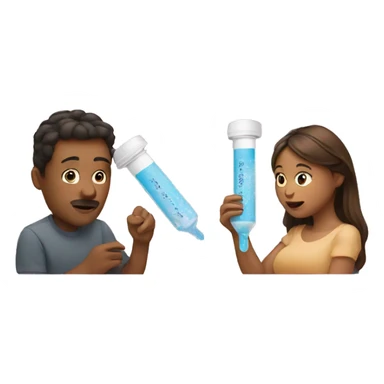 couple looking at pregnancy test sticker