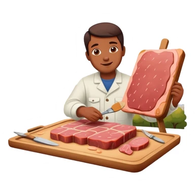 artist in paris painting a SPAM meat landscape  sticker