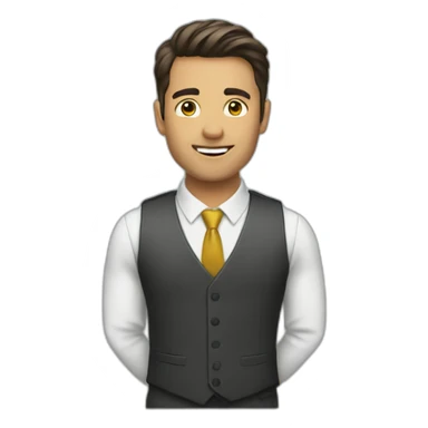 Finance bro with a vest sticker