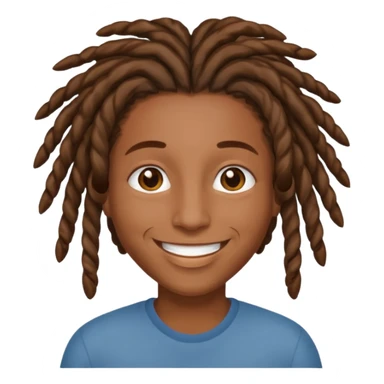 short, brown skin, locs sticker