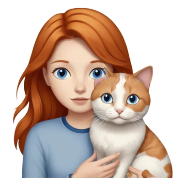 A ginger with blue eyes holding a very large dilute calico (grey, white, beige coloured) cat. sticker