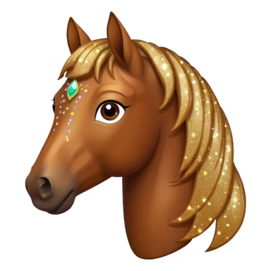 Brown horse with glitter in its hair sticker