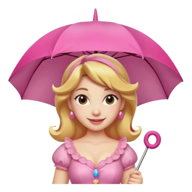 princess peach with a pink umbrella  sticker