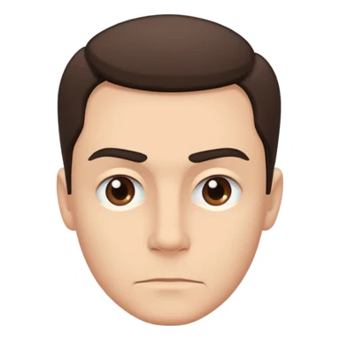 Generate a sarcastic emoji or sticker in a minimal flat-design style.  
The emoji should display a confident “nah, not today” attitude:  
- raised eyebrow  
- slight smirk  
- subtle eye-roll or side glance  
- man sticker