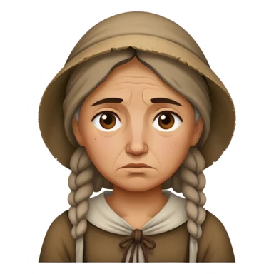 Peasant woman sad sticker
