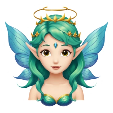 Pretty mermaid with fairy wings and elf ears sticker