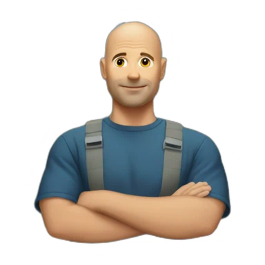 bald guy in front of the mount sticker