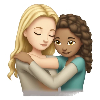 White Girl hugs white girl sticker