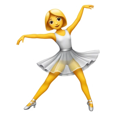 Humanless emoji of Contemporary Dance: The icon should convey the energy and creativity of contemporary dance through symbols and visual elements. bright modern clothing, movement lines, and stage lighting like spotlights.  Transparent background. sticker
